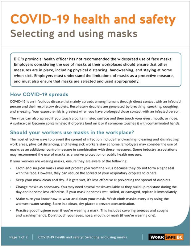 How to Select and Use A Mask from WorkSafeBC
